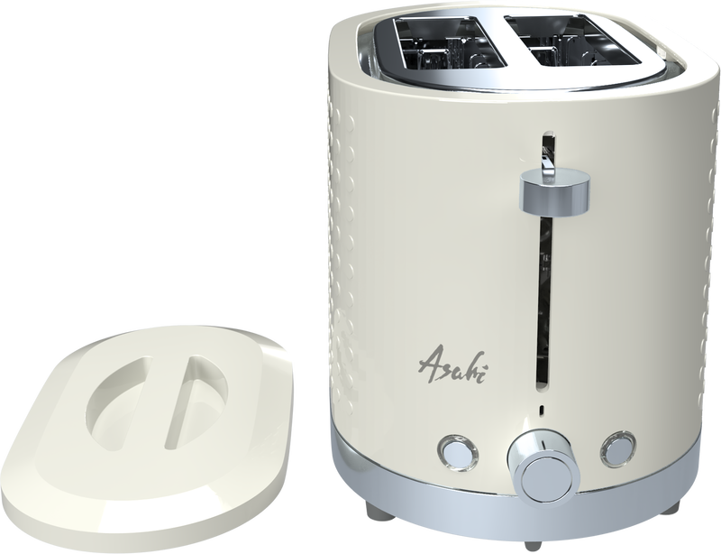 BT-049 ASAHI WHITE DOTTED POP-UP BREAD TOASTER