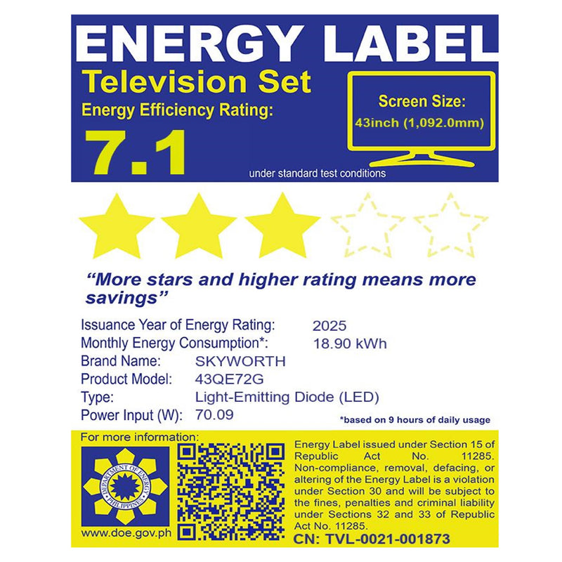 LED-43QE72G SKYWORTH 43`` QLED 120HZ 4K GOOGLE TV