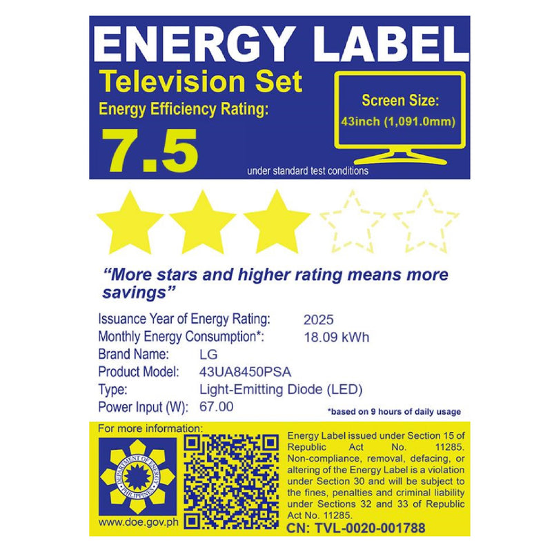 43UA8450PSA LG 43`` 4K UHD THINQ AI TV