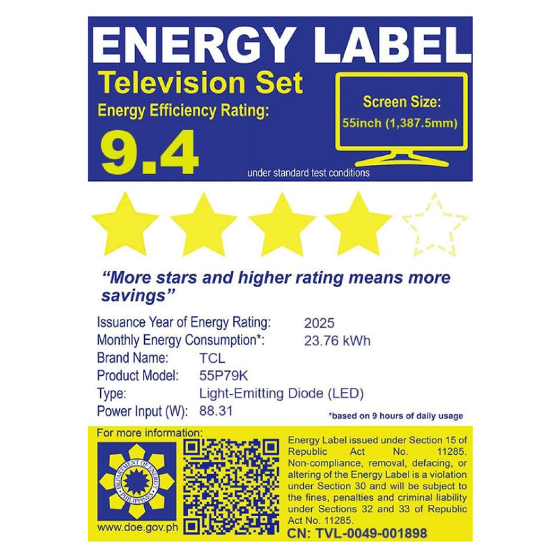 LED-55P79K TCL 55`` GOOGLE QLED 4K TV