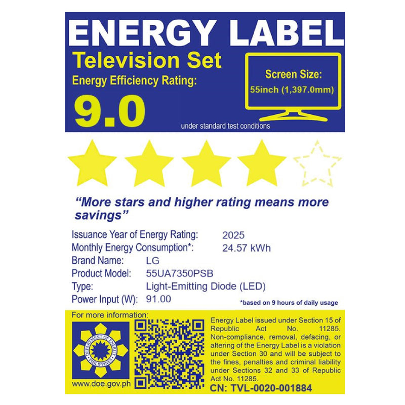 55UA7350PSB LG 55`` 4K UHD THINQ AI TV