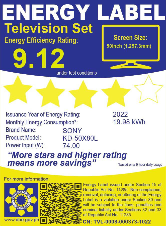 KD-50X80L SONY 50" 4K HDR LED GOOGLE TV