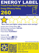 RT25FARBDUT/TC SAMSUNG 9.0CUFT INVERTER NOFROST REF