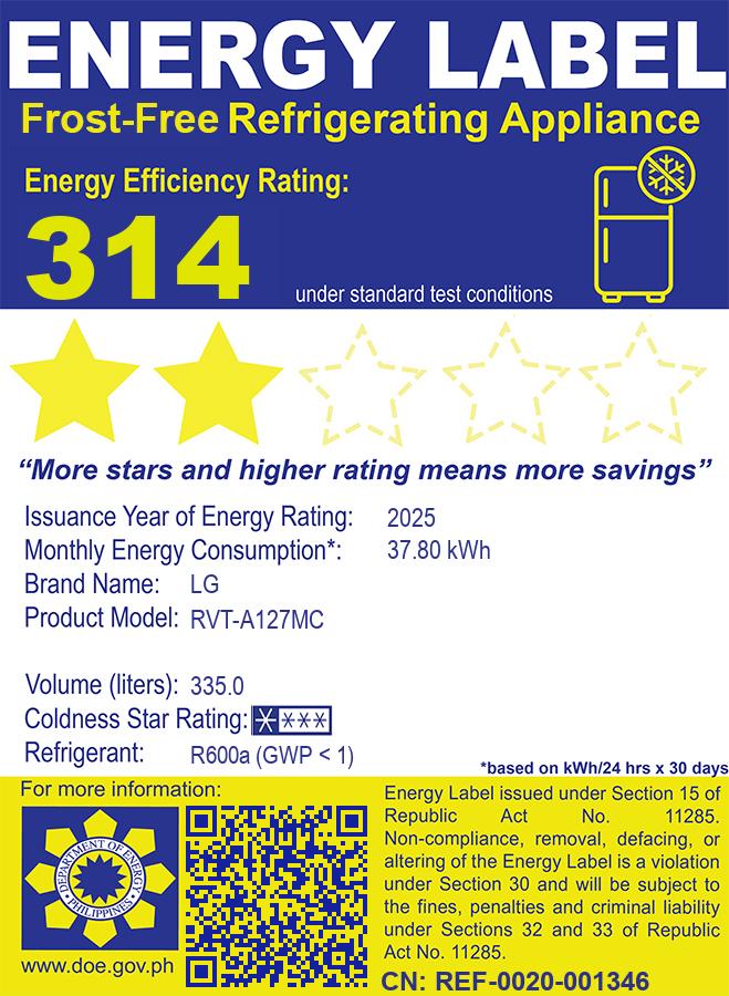 RVT-A127MC 12.7CUFT LG TMF INVERTER REF