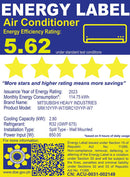SRK/C10YYP-W7 MITSUBISHI 1HP DLX SPLIT AC