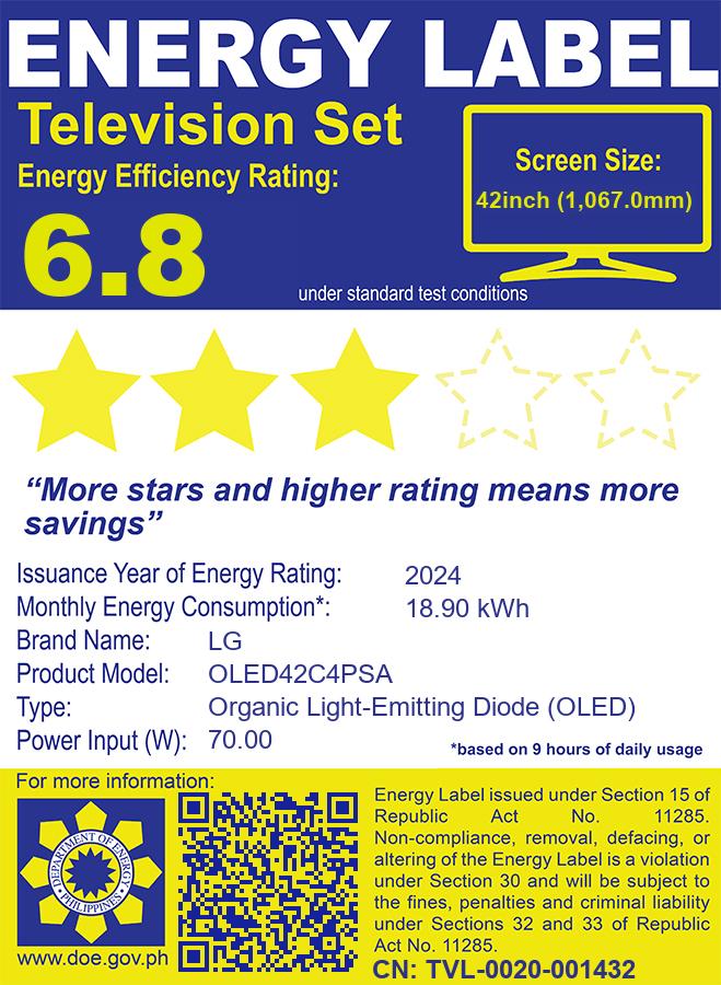 OLED42C4PSA LG 42" OLED EVO 4K UHD THINQ AI TV