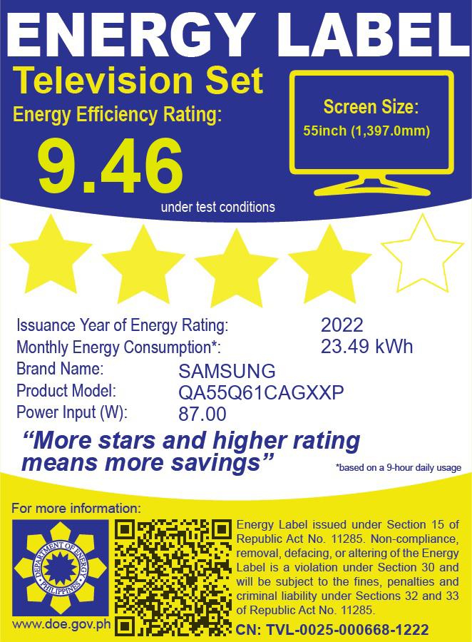QA55Q61CAGXXP SAMSUNG 55" QLED 4K SMART TV