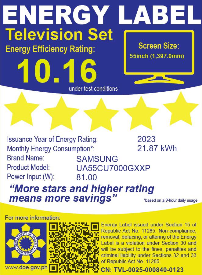 UA55CU7000GXXP SAMSUNG 55" CRYSTAL UHD 4K SMART TV