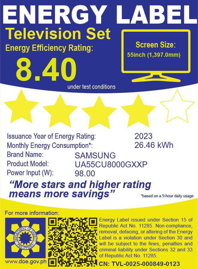 UA55CU8000GXXP SAMSUNG 55" CRYSTAL UHD 4K SMART TV