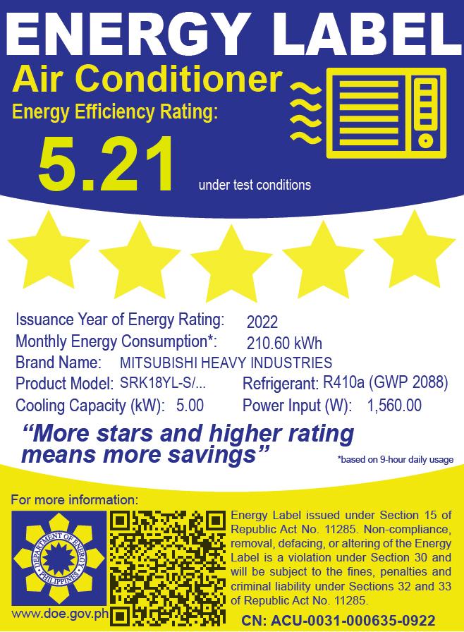 SRK&SRC18YL-S 2HP MITSUBISHI INV SPLIT TYPE