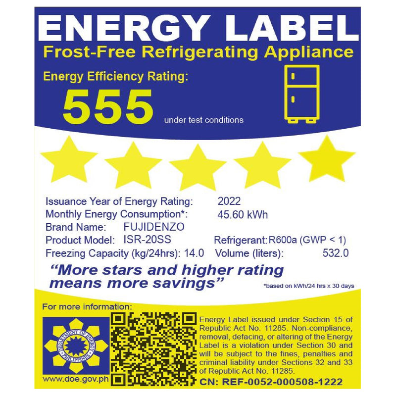 ISR-20SS 20CUFT FUJIDENZO SIDE BY SIDE REF