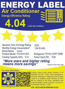 WCARJ012EEV CARRIER 1.5HP INV WINDOW AIRCON