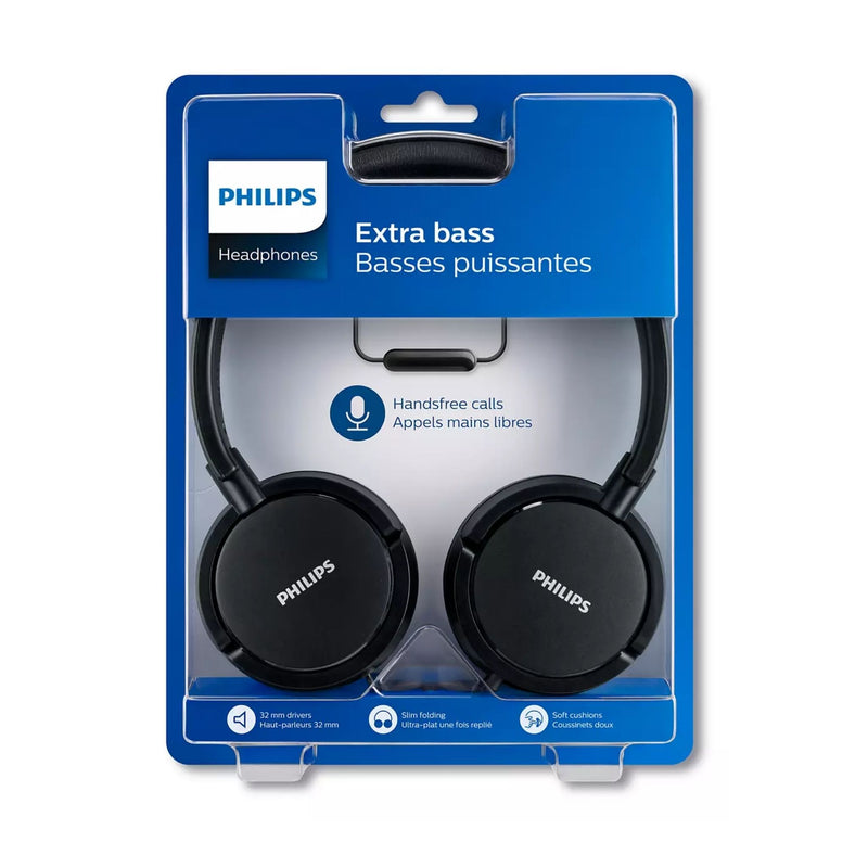 SHL5005 BK PHILIPS HEADPHONES EXTRA BASS ON-EAR