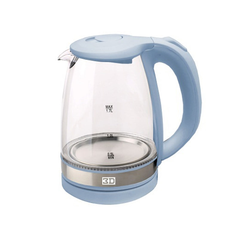 PK-17LGB 3D BLUE GLASS ELECTRIC KETTLE