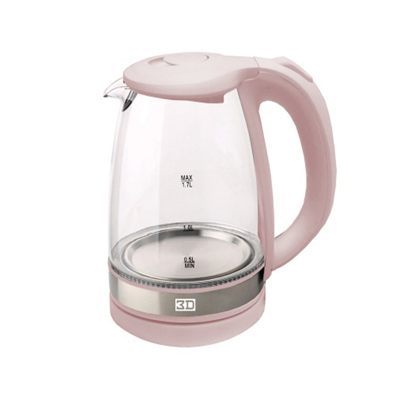 PK-17LGP 3D PINK GLASS ELECTRIC KETTLE