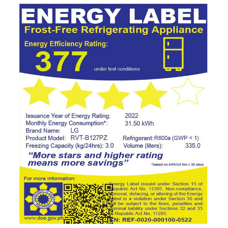 RVT-B127PZ 12.7CUFT LG INVERTER REF