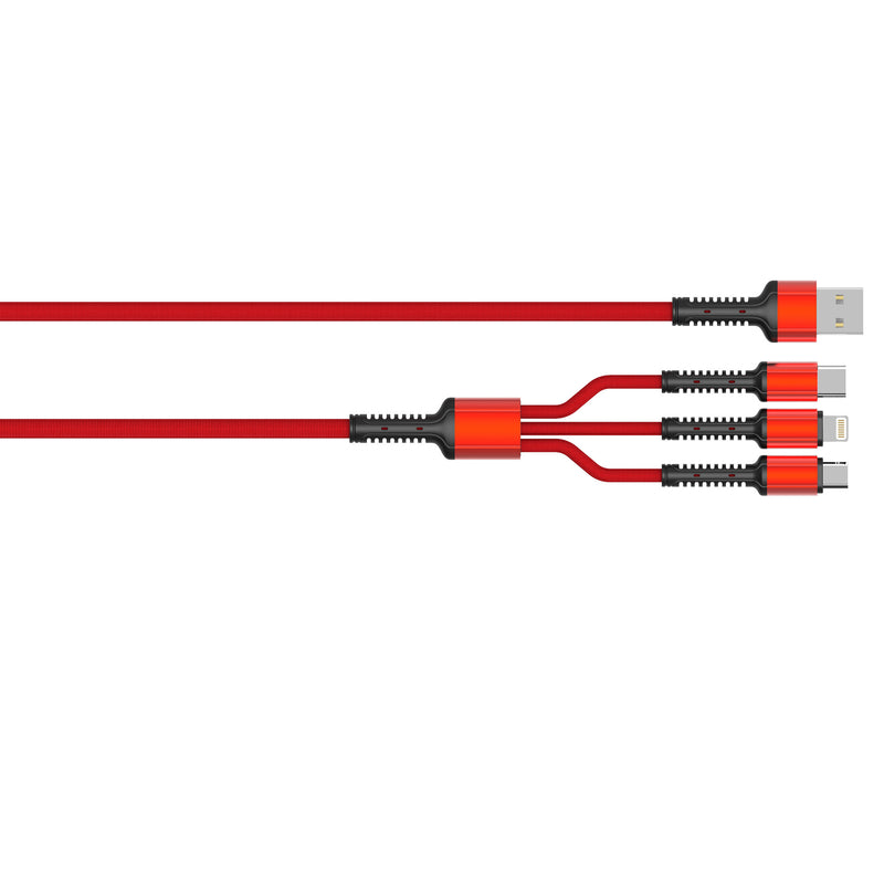LDNIO -LC 93 3 IN 1 CABLE 1.2M RED