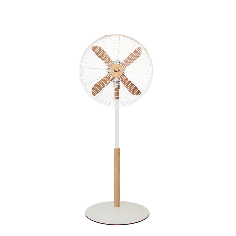 XF-6077 ASAHI STAND FAN 16" WHITE/WOOD